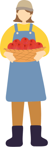 りんごを持つ人のイラスト