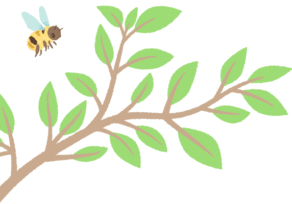 蜂と木のイラスト